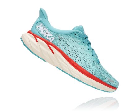 Hoka One One Clifton 8 Moški Čevlji Svetlo Turkizna / Modra SI-673041U